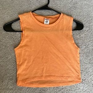 neon orange fitness crop top